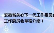 安徽省关心下一代工作委员会章程（关于安徽省关心下一代工作委员会章程介绍）