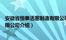 安徽省恒泰活塞制造有限公司（关于安徽省恒泰活塞制造有限公司介绍）