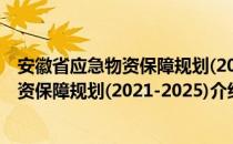 安徽省应急物资保障规划(2021-2025)（关于安徽省应急物资保障规划(2021-2025)介绍）