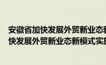 安徽省加快发展外贸新业态新模式实施方案（关于安徽省加快发展外贸新业态新模式实施方案介绍）