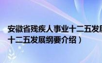 安徽省残疾人事业十二五发展纲要（关于安徽省残疾人事业十二五发展纲要介绍）