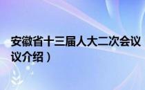 安徽省十三届人大二次会议（关于安徽省十三届人大二次会议介绍）