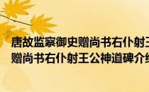 唐故监察御史赠尚书右仆射王公神道碑（关于唐故监察御史赠尚书右仆射王公神道碑介绍）