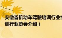 安徽省机动车驾驶培训行业协会（关于安徽省机动车驾驶培训行业协会介绍）