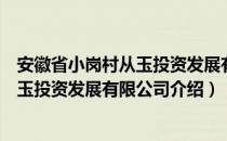 安徽省小岗村从玉投资发展有限公司（关于安徽省小岗村从玉投资发展有限公司介绍）