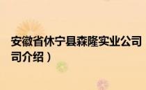 安徽省休宁县森隆实业公司（关于安徽省休宁县森隆实业公司介绍）