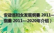 安徽省妇女发展纲要 2011—2020年（关于安徽省妇女发展纲要 2011—2020年介绍）