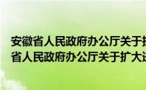 安徽省人民政府办公厅关于扩大进口的若干意见（关于安徽省人民政府办公厅关于扩大进口的若干意见介绍）