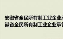 安徽省全民所有制工业企业承包经营审计暂行办法（关于安徽省全民所有制工业企业承包经营审计暂行办法介绍）