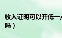 收入证明可以开低一点吗（收入证明可以作假吗）