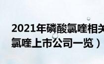 2021年磷酸氯喹相关上市公司有哪些（磷酸氯喹上市公司一览）