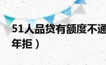 51人品贷有额度不通过（51人品贷有额度万年拒）