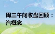 周三午间收盘回顾：金山股份涨8.1%领涨供汽概念