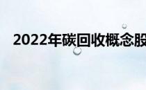 2022年碳回收概念股名单一览股民收藏好