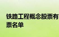 铁路工程概念股票有哪些2022年铁路工程股票名单