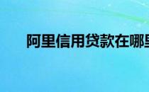 阿里信用贷款在哪里（阿里信用贷款）