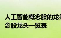 人工智能概念股的龙头股都有哪些人工智能概念股龙头一览表