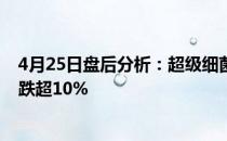 4月25日盘后分析：超级细菌概念报跌莱美药业、华北制药跌超10%