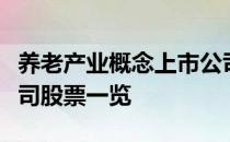 养老产业概念上市公司有哪些养老产业上市公司股票一览