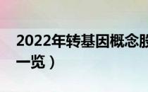 2022年转基因概念股有那些（转基因龙头股一览）