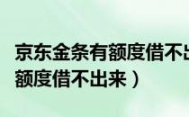 京东金条有额度借不出来怎么办（京东金条有额度借不出来）