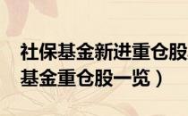 社保基金新进重仓股票有哪些（2022年社保基金重仓股一览）