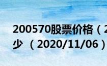 200570股票价格（200570股票价格今天多少 （2020/11/06））