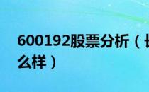 600192股票分析（长城电工600192股票怎么样）