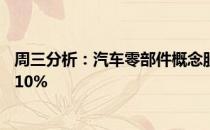 周三分析：汽车零部件概念股报涨国机汽车、铁流股份涨超10%