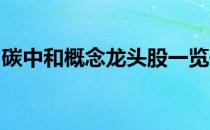 碳中和概念龙头股一览碳中和概念股全部名单