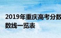 2019年重庆高考分数线：重庆2019年高考分数线一览表