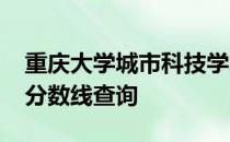 重庆大学城市科技学院2018年河南文科录取分数线查询