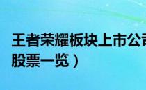 王者荣耀板块上市公司有哪些（王者荣耀概念股票一览）