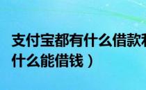 支付宝都有什么借款利息比较低（支付宝都有什么能借钱）