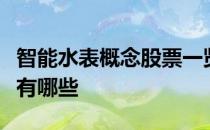 智能水表概念股票一览智能水表上市公司龙头有哪些