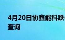 4月20日协鑫能科跌6.1%垃圾发电概念市值查询