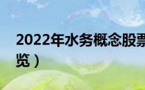 2022年水务概念股票有那些（水务龙头股一览）