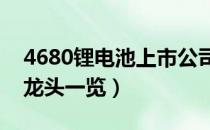 4680锂电池上市公司有哪些（相关上市公司龙头一览）