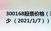 300168股票价格（300168股票价格今天多少 （2021/1/7））