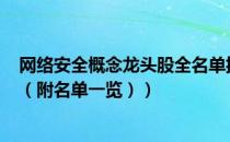 网络安全概念龙头股全名单揭晓！网络安全概念股有哪些（（附名单一览））