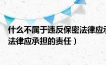 什么不属于违反保密法律应承担责任（什么不属于违反保密法律应承担的责任）