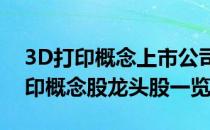 3D打印概念上市公司有哪些（2022年3D打印概念股龙头股一览）