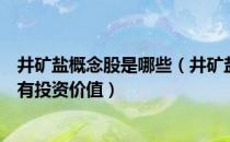 井矿盐概念股是哪些（井矿盐股票龙头一览哪些上市公司具有投资价值）