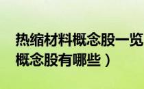 热缩材料概念股一览（2022年热缩材料龙头概念股有哪些）