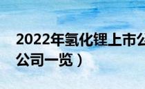 2022年氢化锂上市公司有哪些（氢化锂上市公司一览）