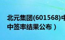 北元集团(601568)中签数据查询（北元集团中签率结果公布）