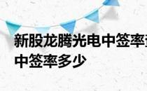 新股龙腾光电中签率查询：688055网上发行中签率多少