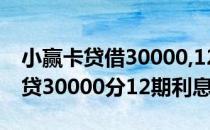 小赢卡贷借30000,12期总利息多少（小赢卡贷30000分12期利息）