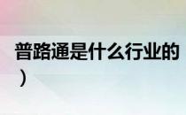 普路通是什么行业的（普路通主营业务是什么）