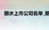 丽水上市公司名单_丽水上市公司名单列表